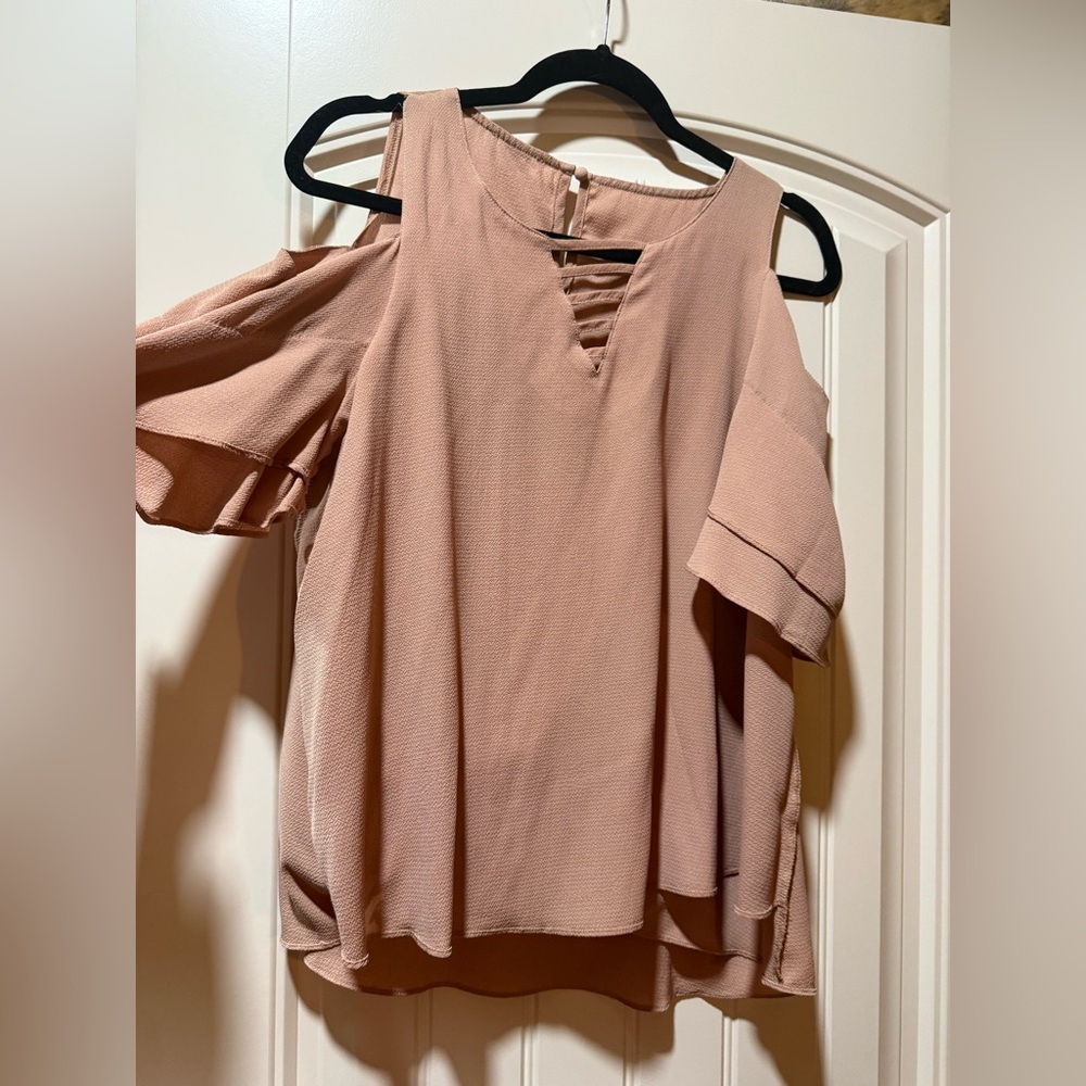 Umgee Mauve Cold Shoulder Blouse
